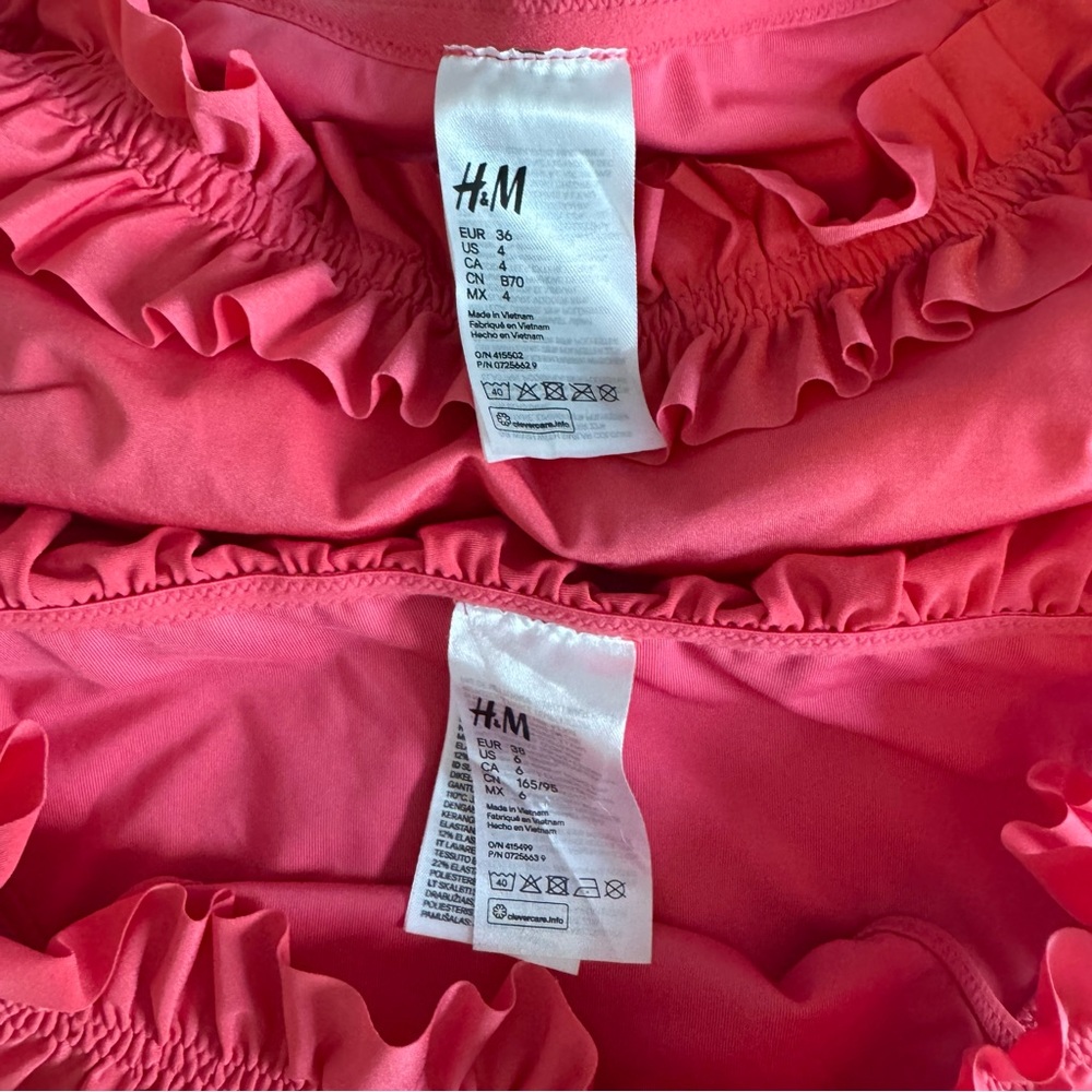 H&M Women's Ruffled Pink Bikini Set - Picture 3 of 3